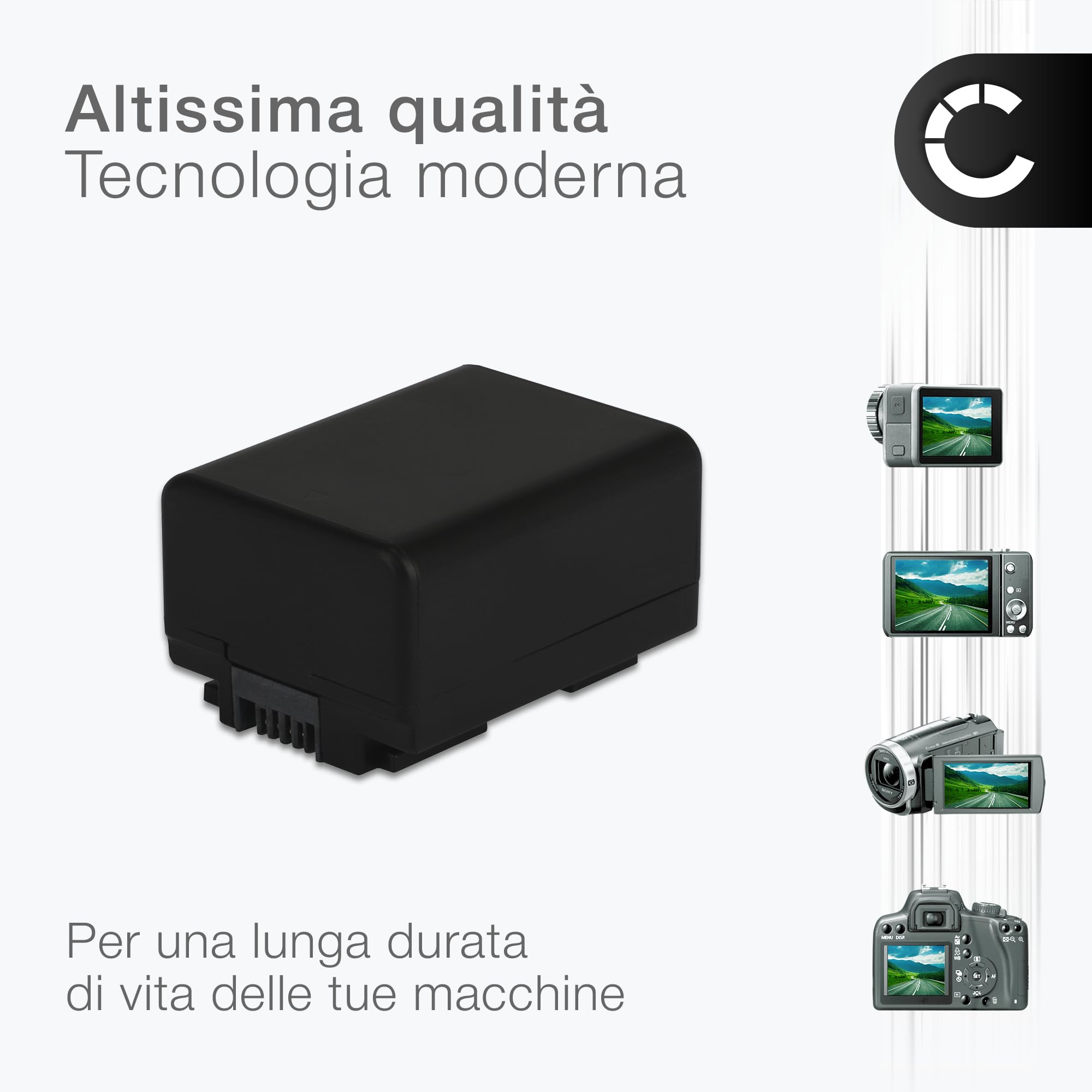 CELLONIC 1x Batteria per Fotocamera Compatibile con Canon VIXIA HF R50, LEGRIA HF R806, LEGRIA HF R606, BP-727 – (1600mAh, 3.6V)