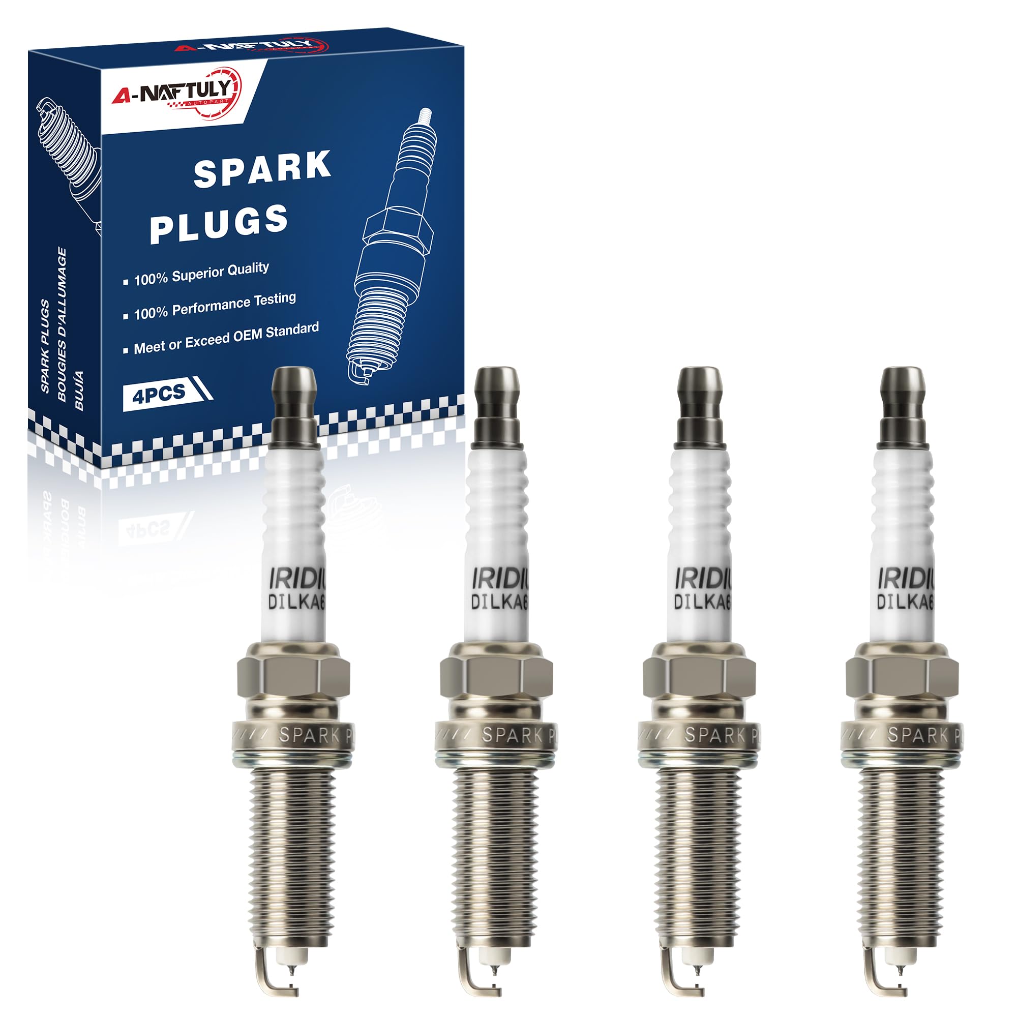 A-NAFTULY Double Iridium Spark Plugs 4 Pack (91187 / 9029)