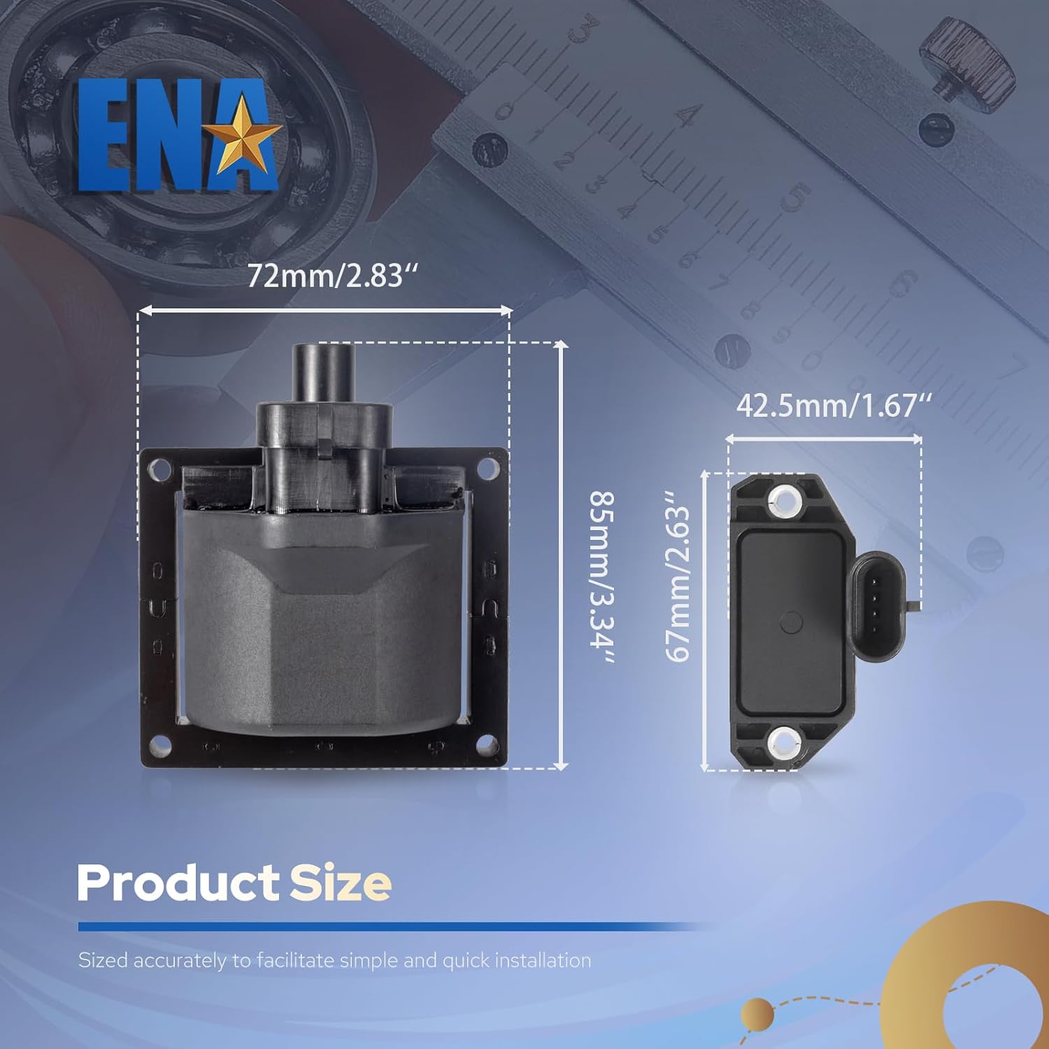 ENA Ignition Coil and Module System Compatible with GMC Chevy Chevrolet Pontiac Express 1500 Safari Savanna Silverado Sonoma Blazer Jimmy S10 4.3L 5.0L 5.7L V8 1996-2002 Replacement for DR49 LX381