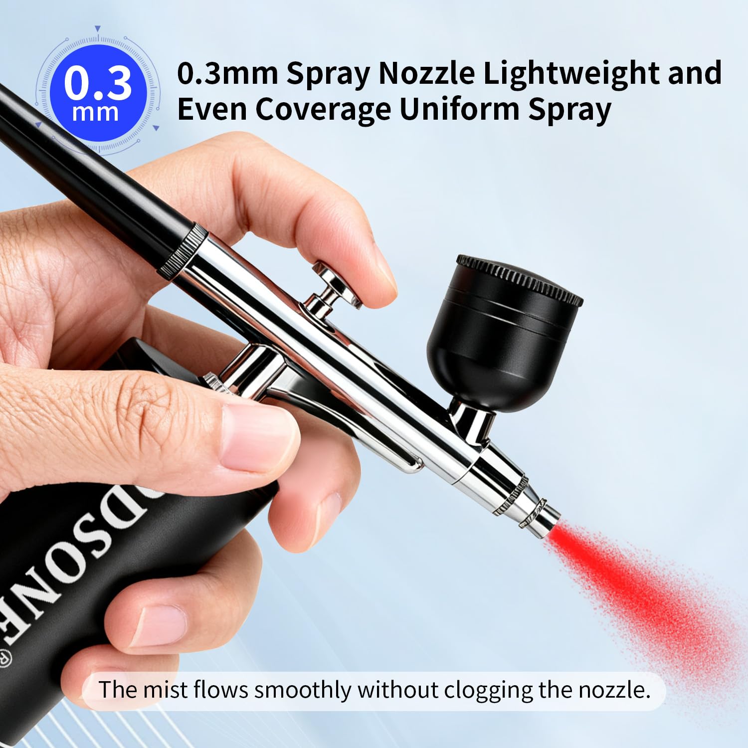 JODSONE Airbrush Kit Rechargeable with Spray Compressor 3 Air Pressure Adjustment Cordless Air Brush for Nail Art Makeup Cake Decorating and Model Painting Black