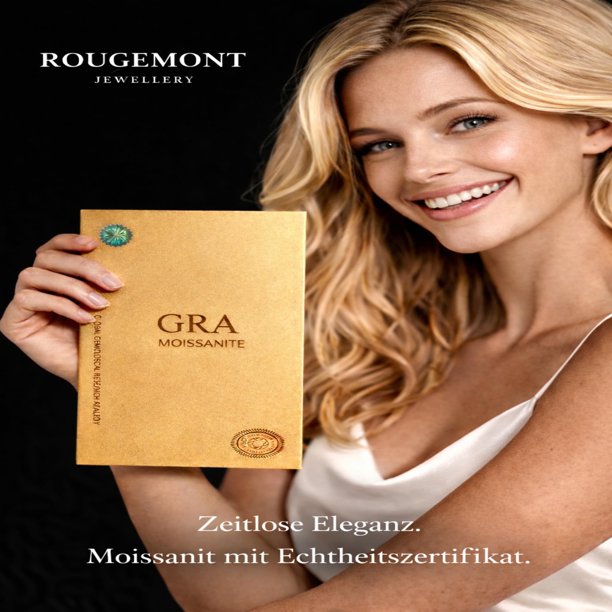 Moissanit Ohrstecker 5mm 0,5ct mit Echtheitszertifikat aus 925 Sterling Silber 18 K Weißgold Vergoldung Diamant Ohrstecker Lab Grow Diamond Damen Ohrringe