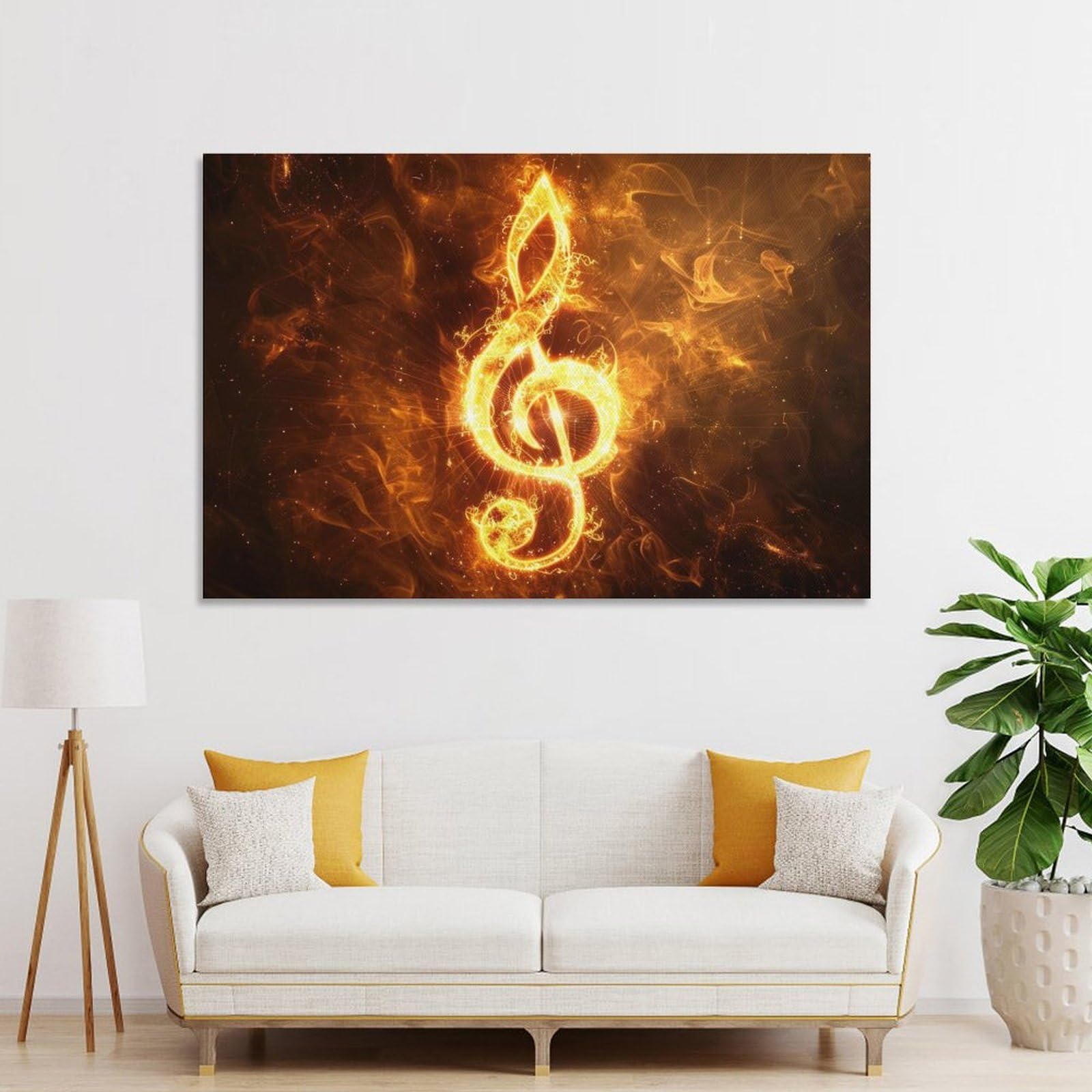 Junmoney Fiery Treble Wall Decor Canvas Print, 24x36inch(60x90cm), for Wall Displays, Bedrooms Or Room Updates, Wall Decor Suited to Curated Displays