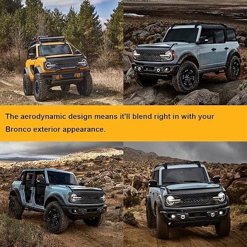 Miniatura 7 de Protector de capó deflector de capó para Ford Bronco de 4 puertas y 2 puertas 2021 2022 2023 2024 2025 Trail Armor texturizado, protector de capó