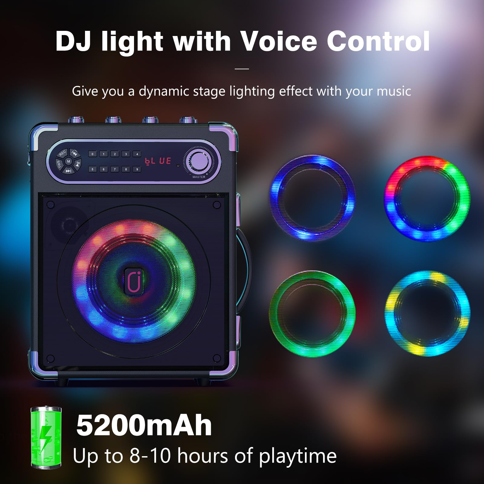 JYX Machine Karaoke avec 3 Microphones sans Fil et lumières DJ, 400W Puissance, Bluetooth 5.3 Enceinte karaoké, Speaker pour Les Réunions de Famille/Le Camping en Plein air/la fête sur la Plage