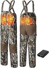 TIDEWE Hunting Bibs Heated with Battery, Waterproof Insulated Bibs for Fishing