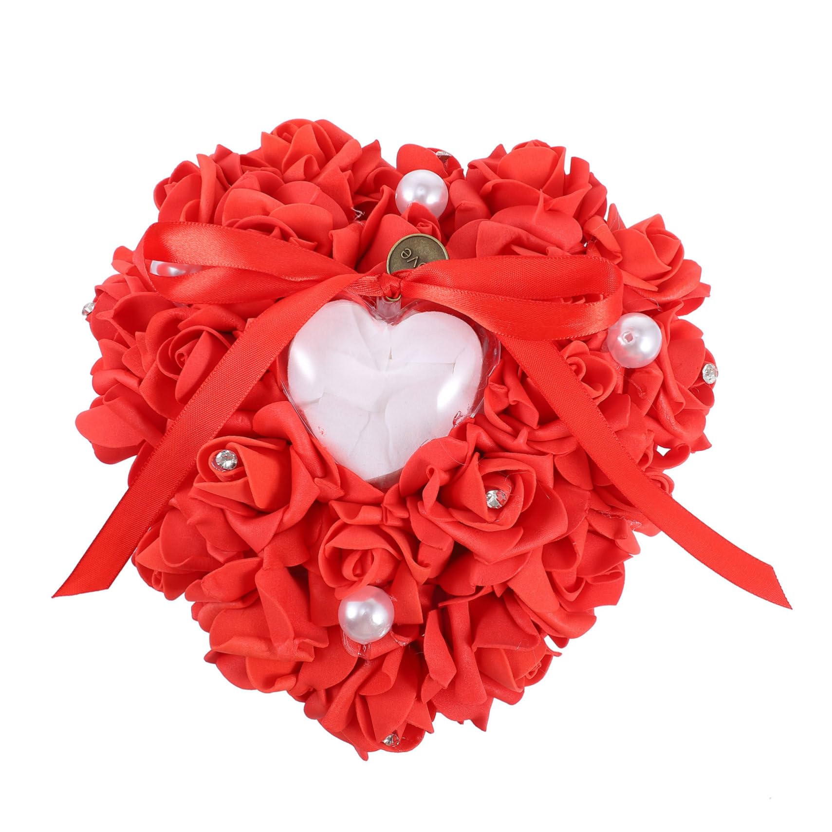 Ciieeo Heart Shape Cushion Delicate Touch Wedding Holder for Engagements Anniversaries Special Events Beautiful Decorative Pillow