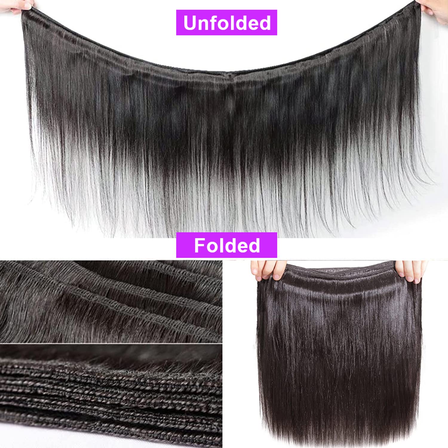 10A Straight Bundles with Closure Human Hair (20 22 24+18) Brazilian Straight Human Hair Bundles with Closure 100% Unprocessed Virgin Remy Straight Hair Weave 3 Bundles with Closure