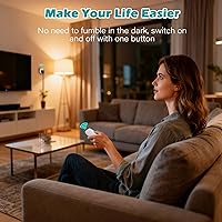 Vista 7 de Kit de interruptor de encendido/apagado de enchufe de control remoto de 80 pies, no necesita WiFi, interruptor de luz de alimentación inalámbrico