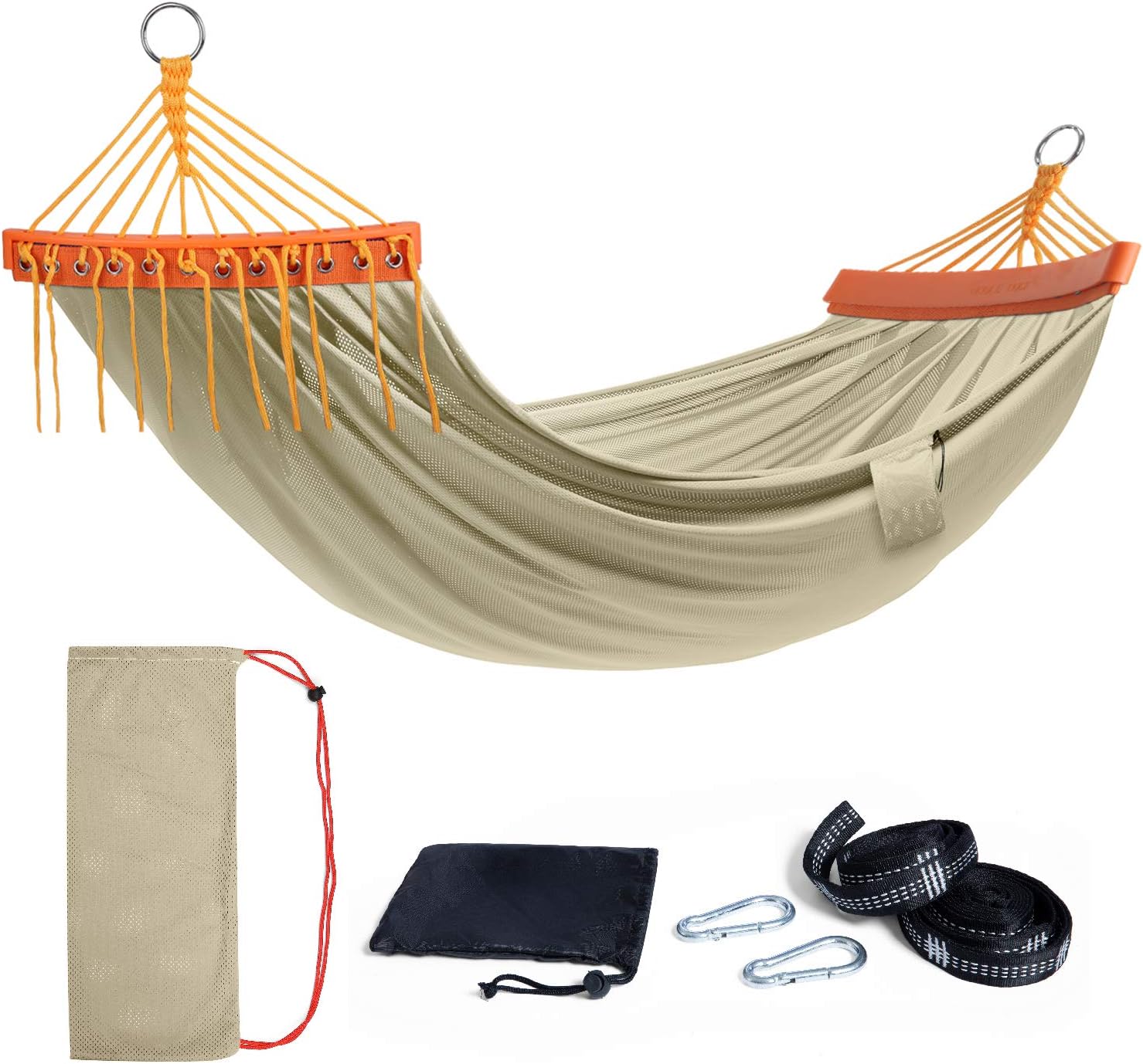 NOBLE DUCK Double Hammock, 2 Person Portable Lightweight Breathable Hammock With Ropes Straps Travel Bag for Outdoor Camping,Summer, Backpacking,Travel, Beach,Garden