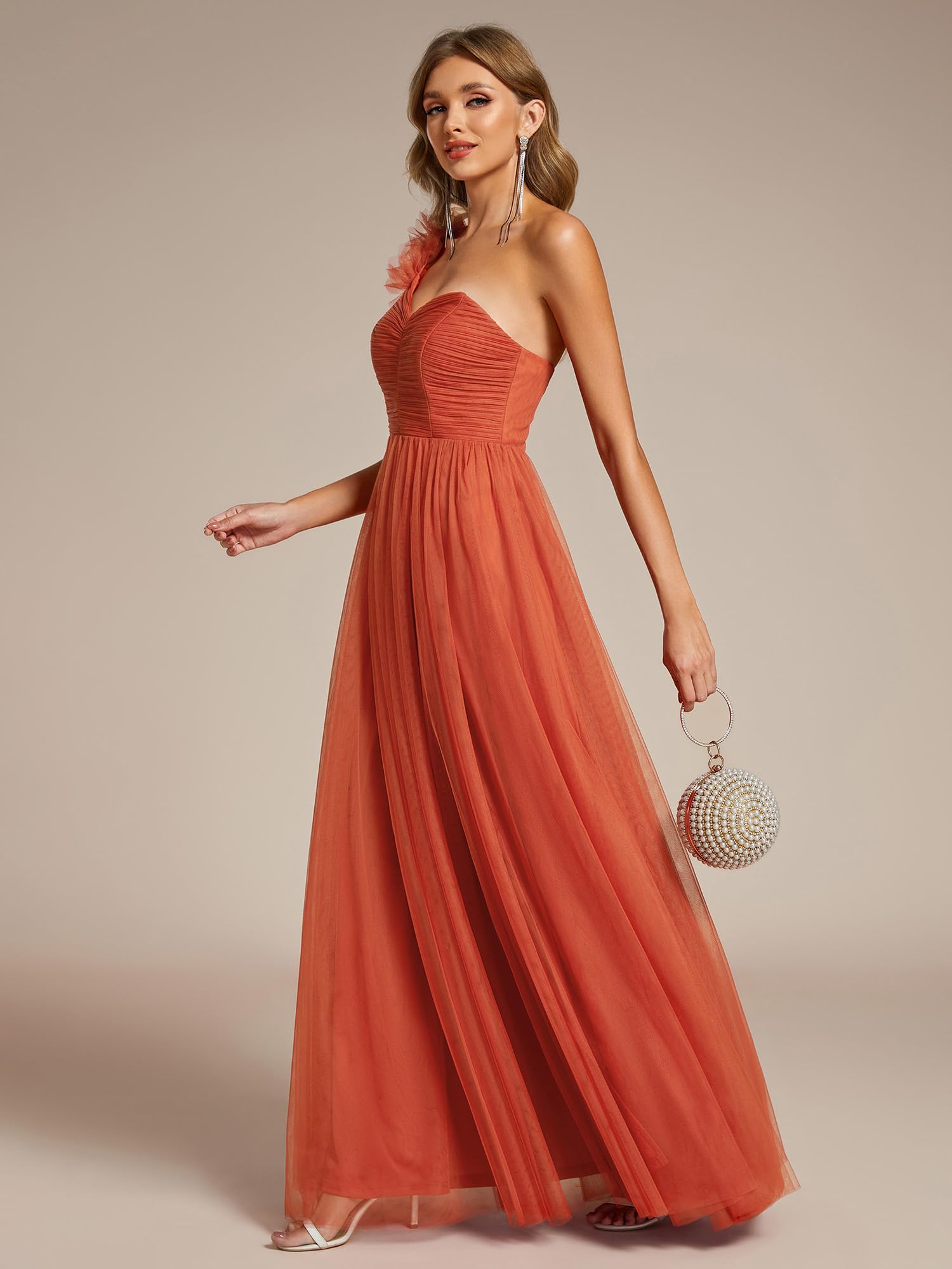 Ever-Pretty Vestido Dama de Honor para Mujer Hombro Cintura Alta Sin Mangas Fiesta Maxi Vestido ES01911-P