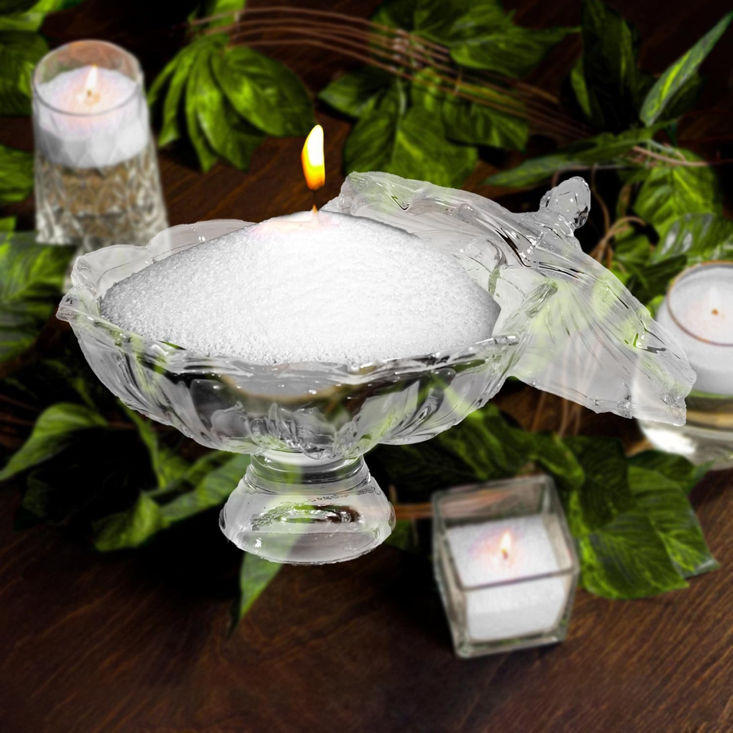 Glass Candy Dish with Lid 4oz, Clear Decorative Crystal Bowl with Thick Base – Small Dessert Bowl for Ice Cream, Jewelry, Candies, Nuts, Candle Holder, Party and Table Decor - Image 5