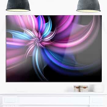 アート・デザイン・音楽 purple Amazon.com: Designart Purple and Blue Psychedelic Flower