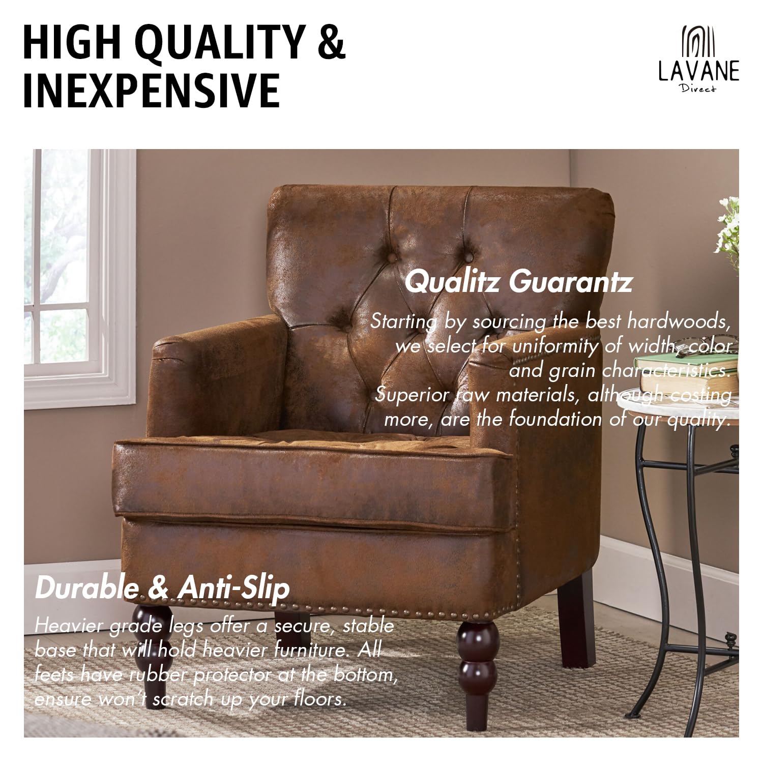 La Vane 8.5 inch / 22cm Wooden Furniture Legs - Image 4