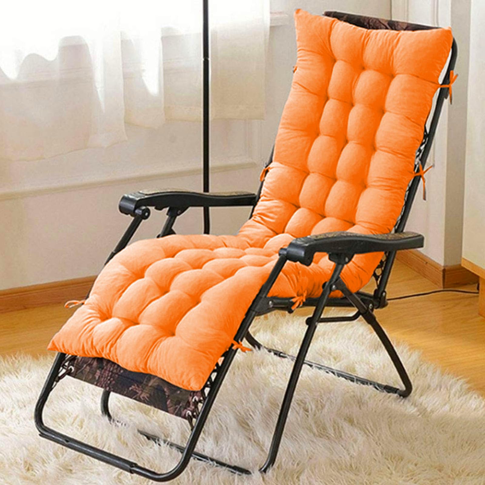 Cuscino per sedia a sdraio, senza poggiatesta, per esterni, per chaise longue e dondolo, antiscivolo, spesso, con schienale alto, per sedia da patio (viola scuro, 180 x 45)