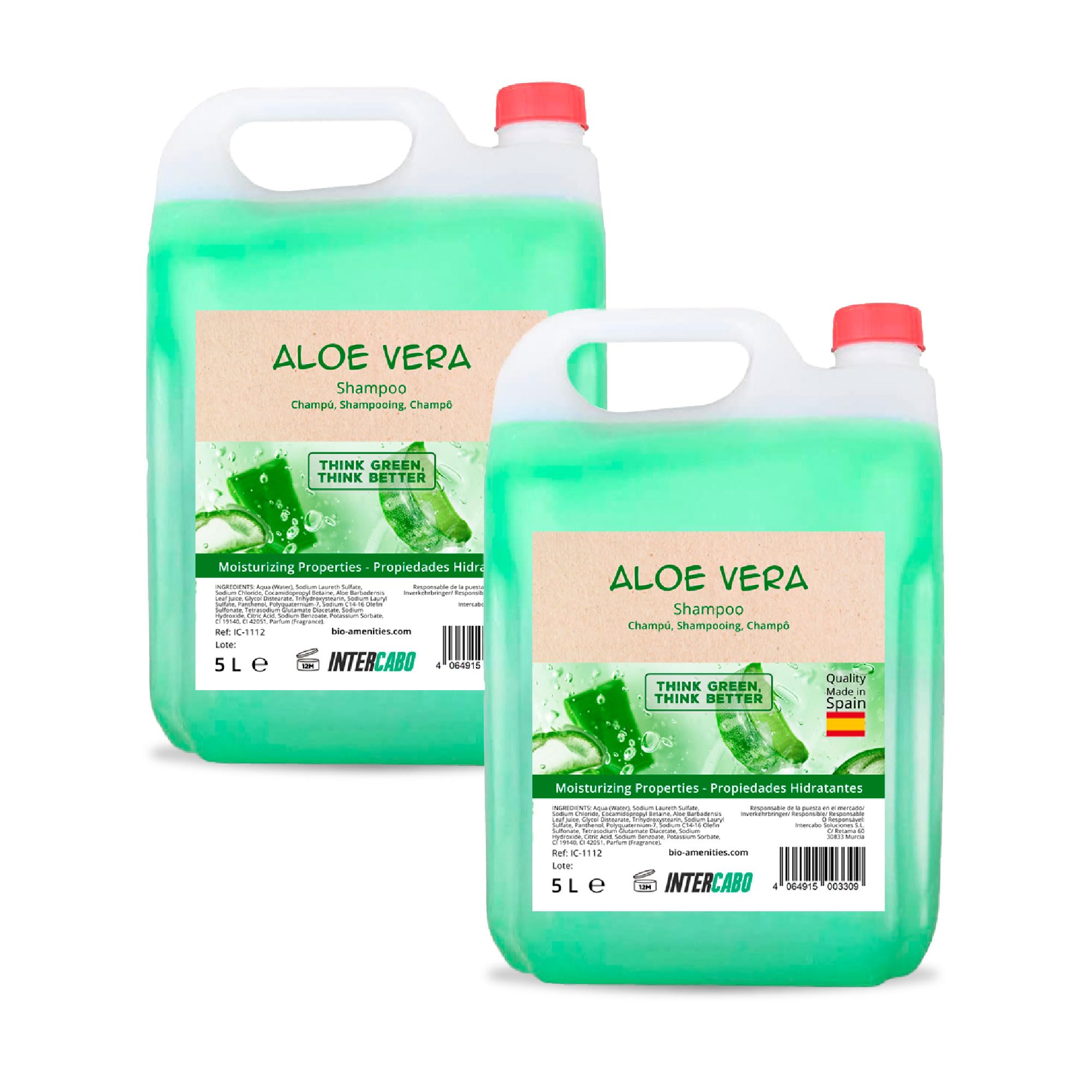 2 × 5 L Aloe Vera Shampoo (10 L Gesamt) – Natürliche Formel für alle Haartypen – Sanfte Reinigung & Pflege – Großpackung für häufige Anwendung in Bädern, Fitnessstudios und Unterkünften