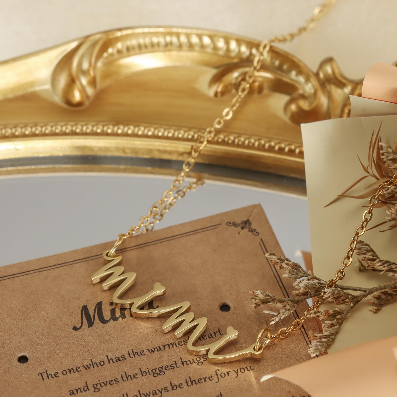 Kivosliviz Mimi Gifts for Grandma Jewelry from Grandson Women Mothers Day Ideas Gold Necklace for Mimi