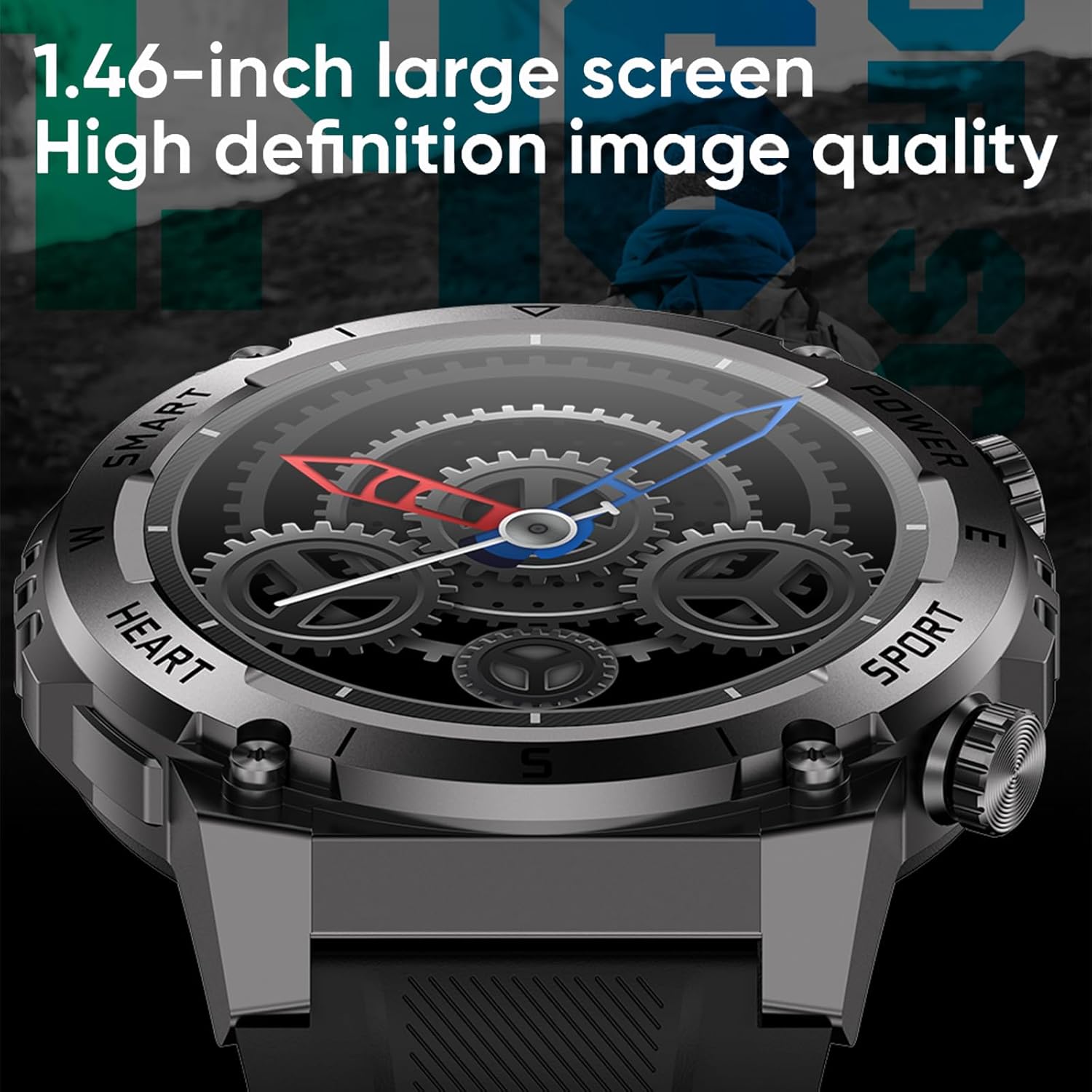Military Smart Watch for Men Fitness Watch Fitness Tracker with Multiple Sports Modes Heart Rate Monitor Sleep Tracking Big Battery Waterproof for Android iOS
