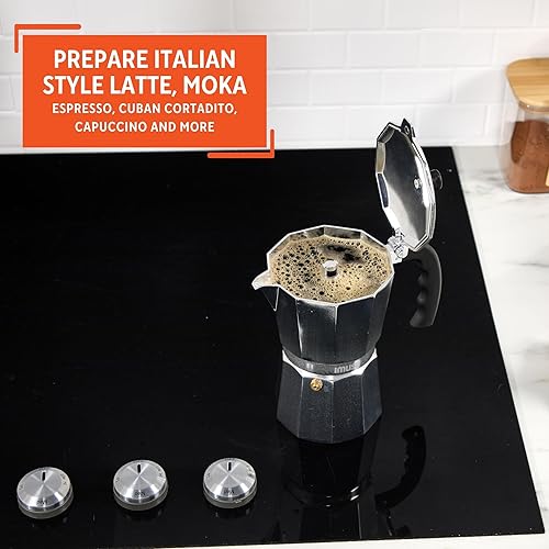 Miniatura 65 de IMUSA USA B120-41V - Cafetera de aluminio para estufa de café expreso, 1 taza, color plateado Plateado,Aluminio,color fantasía