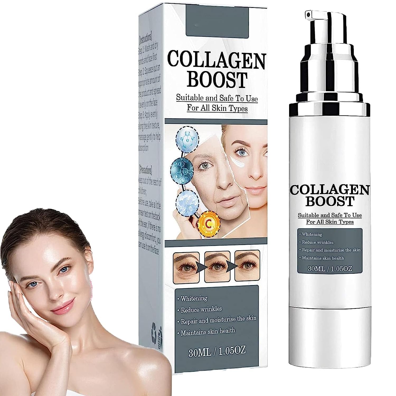 Phix Philler Peptide Serum, Phix Philler Serum, Collagen Phix Philler Serum, Anti-Wrinkle and Anti-Aging Peptide Serum for Face, Suitable for All Skin Types (1PC)