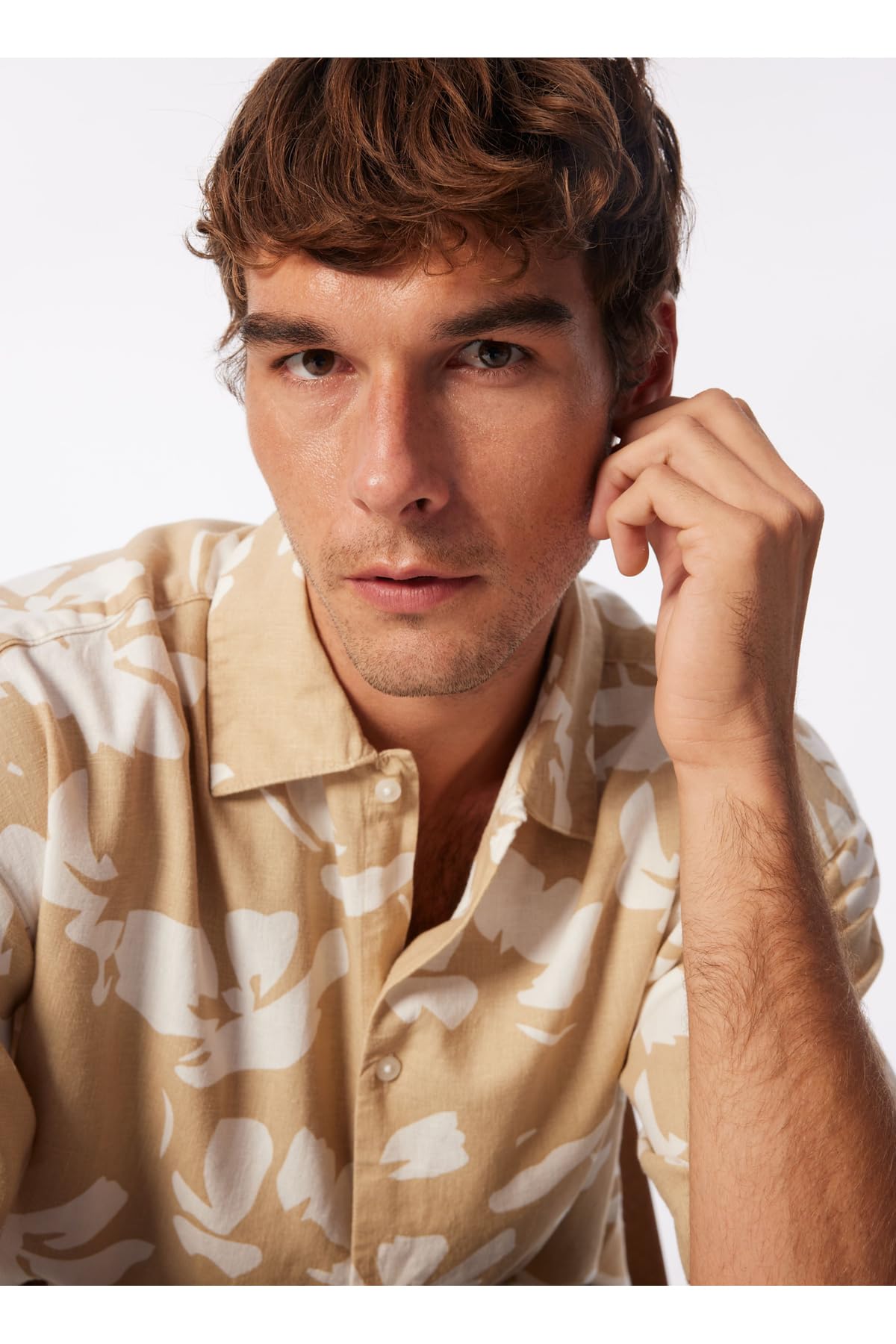 JORFARO LINEN AOP OVERSIZED SHIRT SS Gömlek Erkek