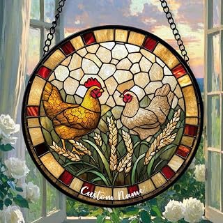 Chicken Wire Stained Glass Window Hanging, Custom Made, Christmas Decoration Gift, Mother’s Day Ornament, Love Day Home Decor, Celebration Hanging Decor, Commemorative 2025 ZMYMUI