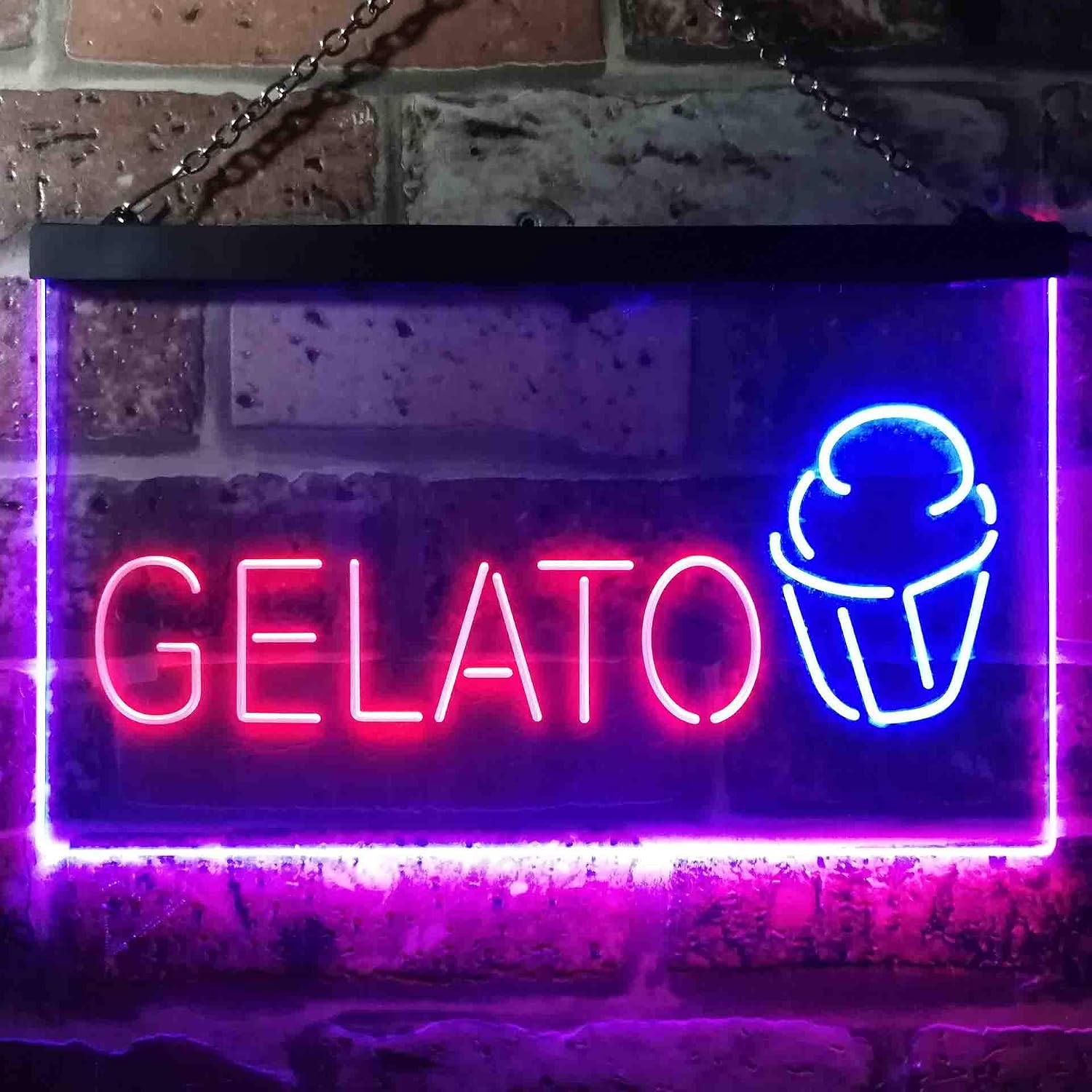 ADVPRO Gelato Italian Ice Cream Dual Color LED Neon Sign Red & Blue 12" x 8.5" st6s32-i3592-rb