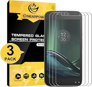 NearPow [3 Unidades] Moto G4 Play Protector de Pantalla, [3 Unidades] Cristal Templado Protector de Pantalla para Moto G4 Play, Vidrio Templado con [9H Dureza] [Alta Definicion] [Sin Burbujas]