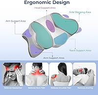 Vista 2 de Almohada cervical para el cuello, almohada ergonómica de espuma viscoelástica, diseño ortopédico para personas que duermen de lado, espalda y boca