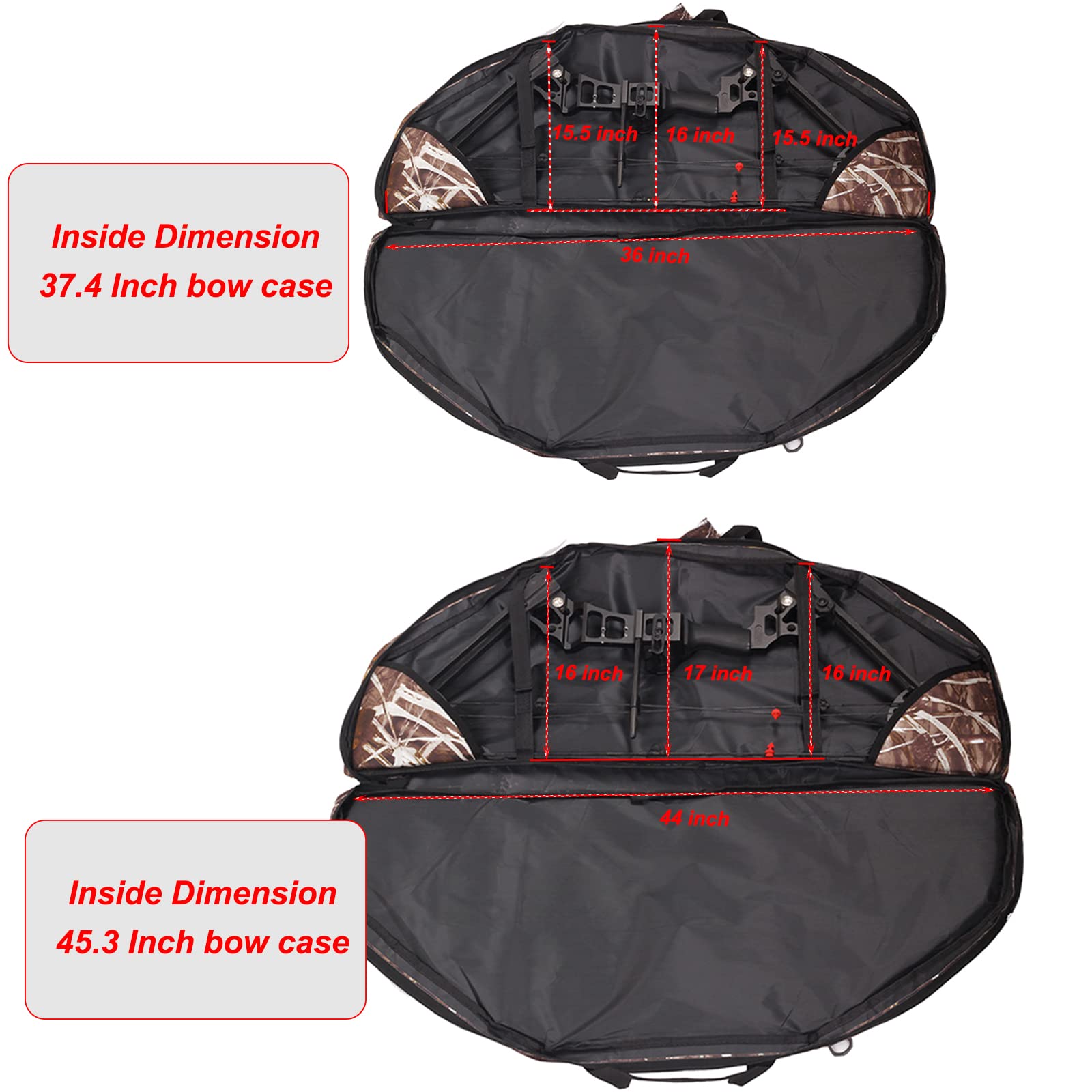 Estuche de arco compuesto, funda suave con múltiples bolsillos con correas de mochila, fundas ligeras y duraderas para arco, bolsa de arco compuesto con bolsillo para flechas para caza