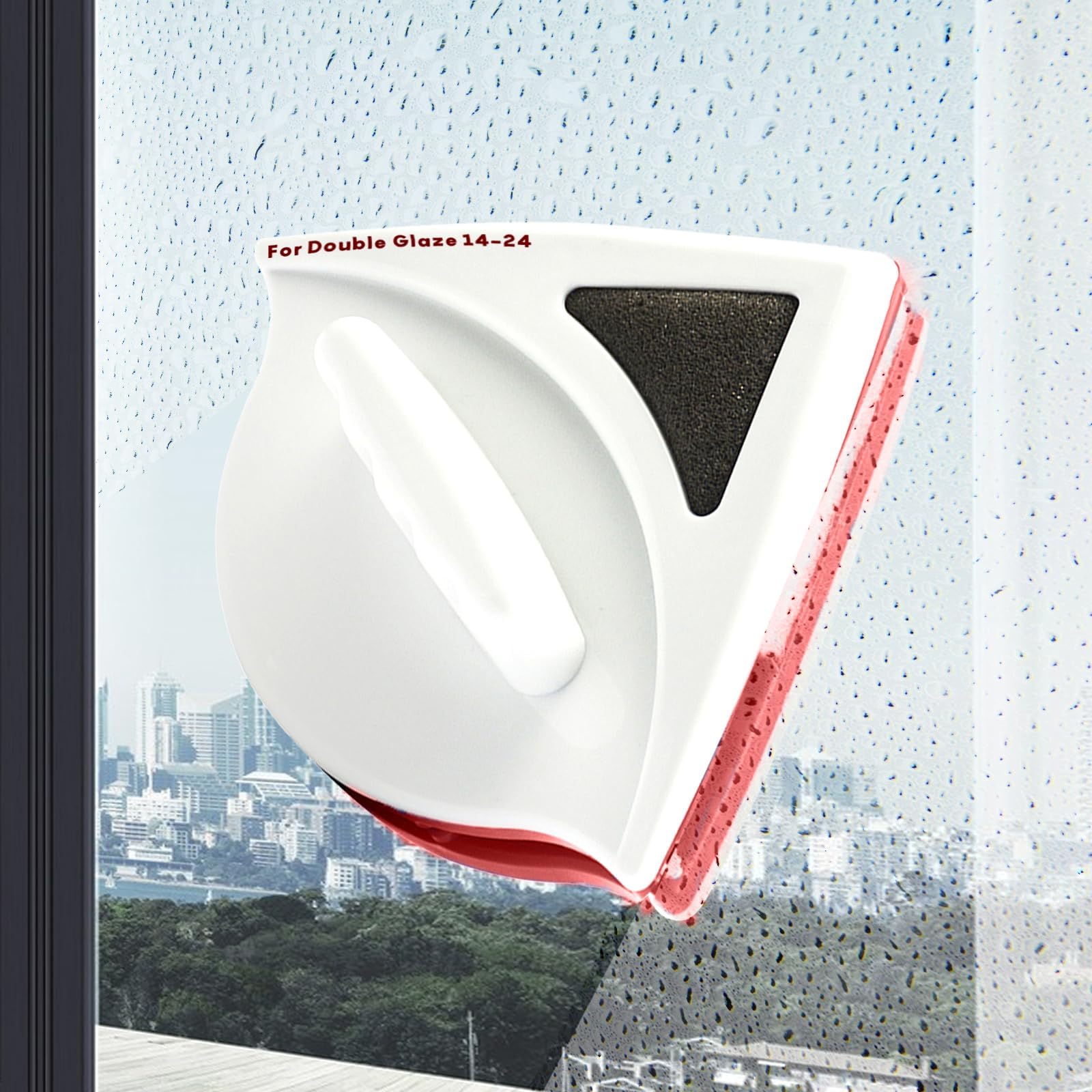 Magnetic Window Cleaner for Double Layer Windows, 15-24MM, Enhanced Powerful Magnets, Double-Sided Window Cleaning Tool, Anti Drop, Scratch Free and Water Storage