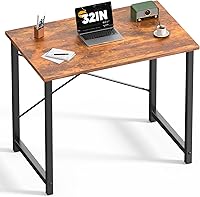 Vista 22 de DUMOS Escritorio de oficina pequeño de 32 pulgadas para computadora de estilo moderno y simple, mesa de trabajo de estudio para el dormitorio