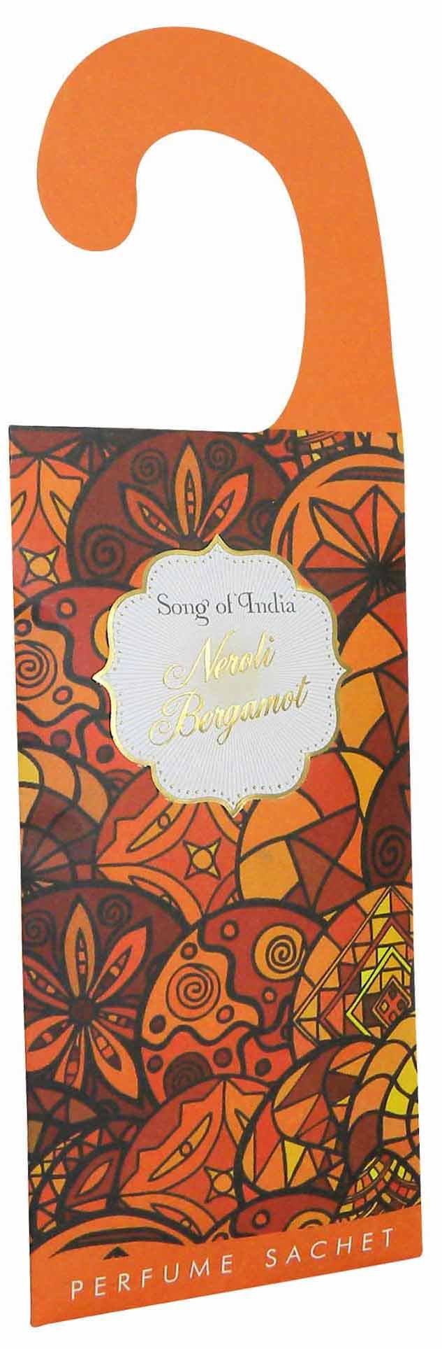 Song of India Highly Scented Hanging Perfume Sachet to Fragrance Your Car, Drawer, Closet, Bathroom, 20 g. | Little Pleasures (Neroli Bergamot)