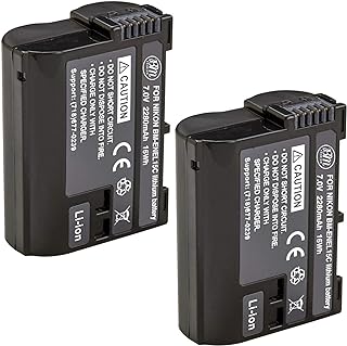 BM Premium 2 Pack of EN-EL15C High Capacity Batteries for Nikon Z5, Z6, Z6 II, Z7, Z7II, D780, D850, D7500, 1 V1, D500, D600, D610, D750, D800, D810, D810A, D7000, D7100, D7200 Digital Cameras