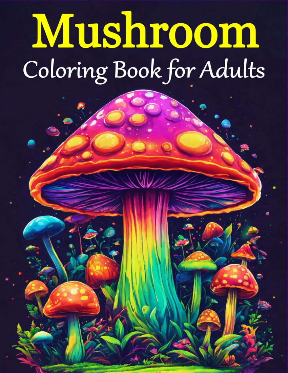 Mushroom Colouring Book For Adults, gift, present, birthday, Christmas, gift for him, gift for her (Adults Colouring Books)