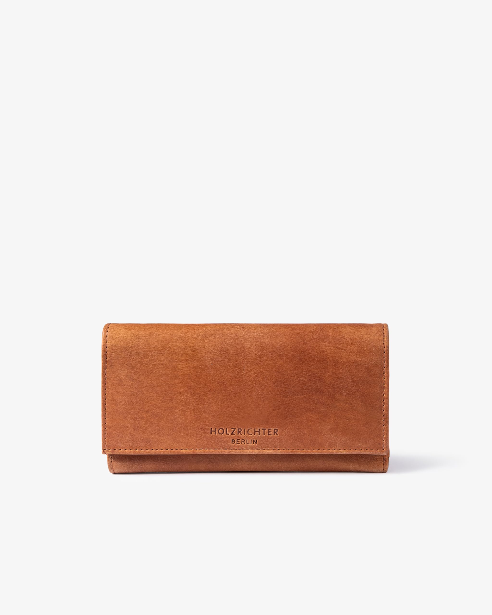 HOLZRICHTER Berlin – Große Damen Geldbörse aus Leder (No 4-3), Vintage, 11x19x3 cm, XXL Portemonnaie mit 22 Kartenfächern, 4 Hauptfächer und mittigem Münzfach Geldbeutel in Camel
