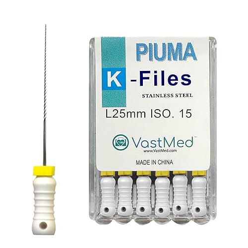 Miniatura 10 de 18 piezas (#25tamaño 0.984 in) Piuma Hand K-Files Puntas de acero inoxidable por VASTMED  Archivos de conducto radicular, instrumento de endodoncia