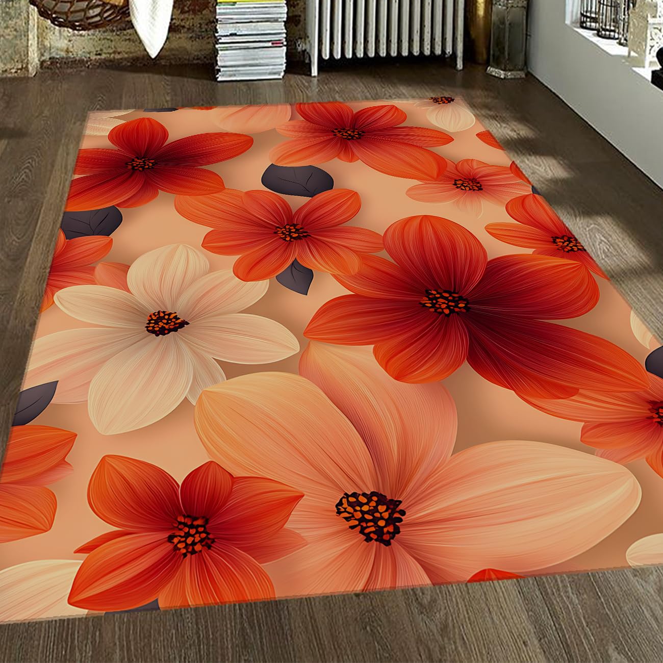 Carpette de salon mode éclatante pour une ambiance fleurie