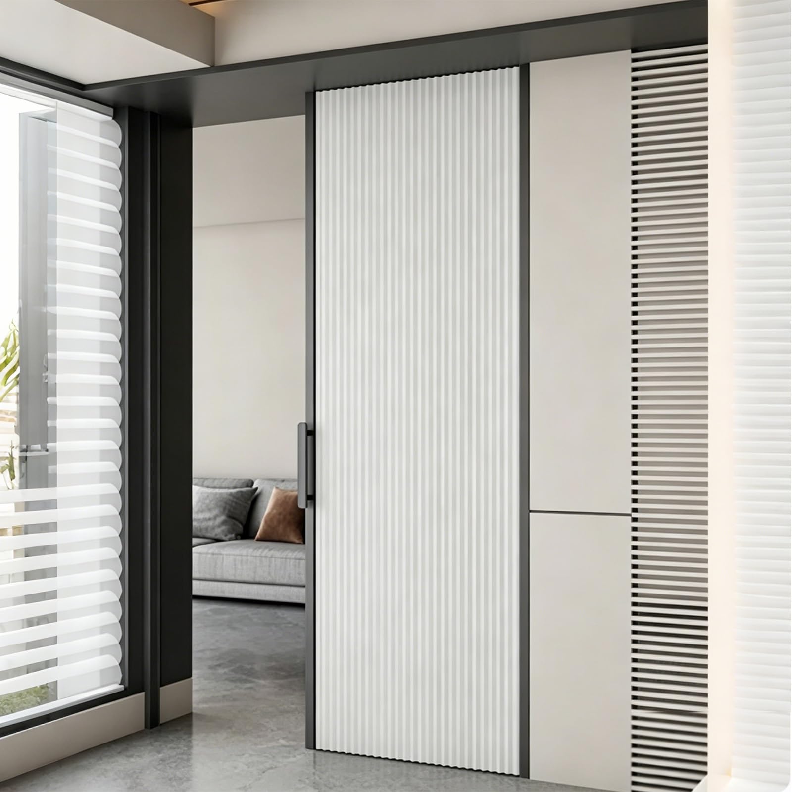 LZMZMQ Sliding Folding Retractable Doors, Trackless Temporary Door for Bedrooms/Bathrom/Kitchen Privacy, Foldable Sliding Doors Gate(75x200cm/29.5x78.7in)