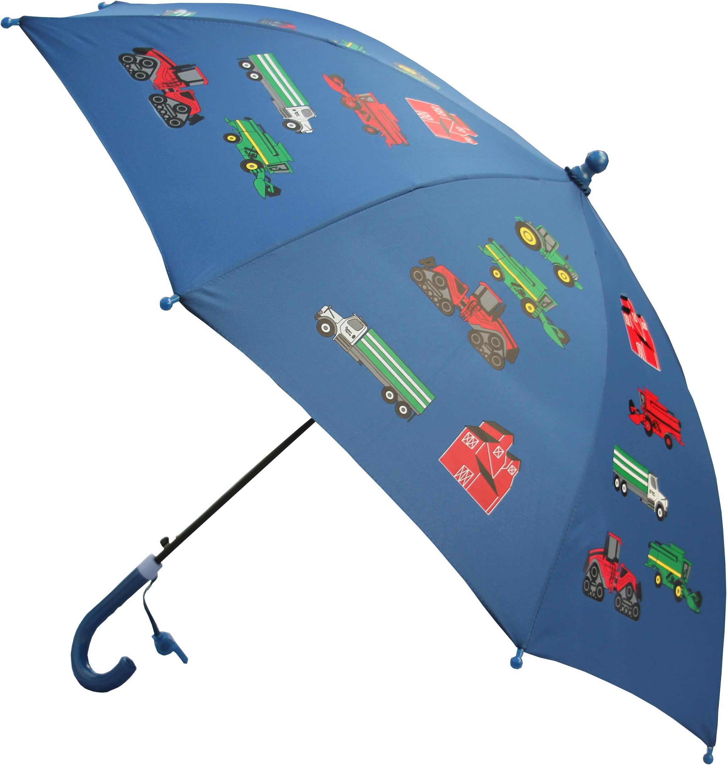 Foxfire for Kids Solid Pattern Umbrella Blue Truck Tractor Combine Equipment