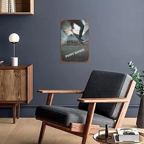 Miniatura 5 de TONY HAWK LEGEND - Cartel de hojalata para cafetería, bar, decoración de pared del hogar, letrero de metal retro, 8 x 12 pulgadas