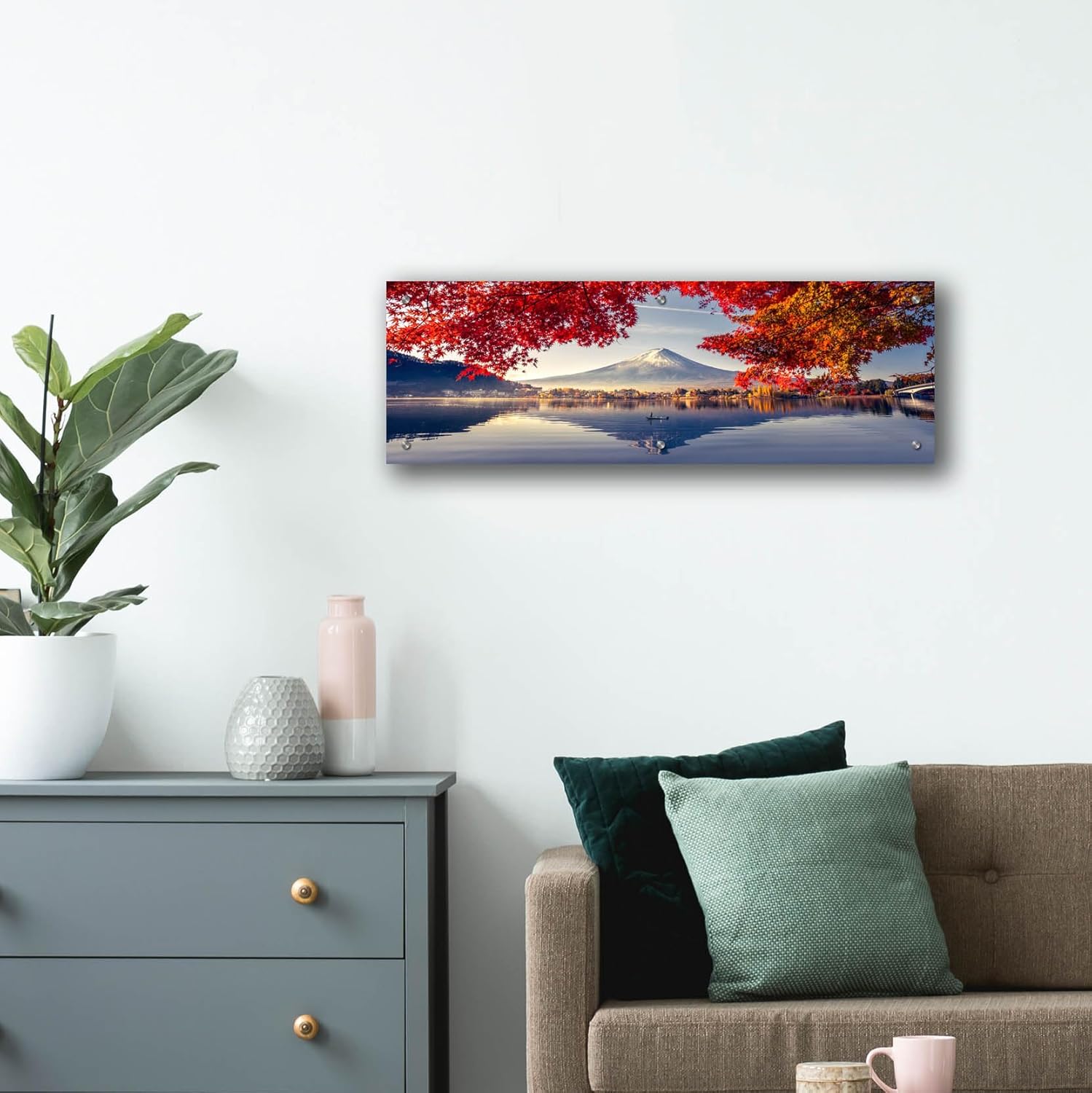 Epic Art 'Mountain Fuji Japan' by Epic Portfolio, Acrylic Glass Wall Art, 36"x12"