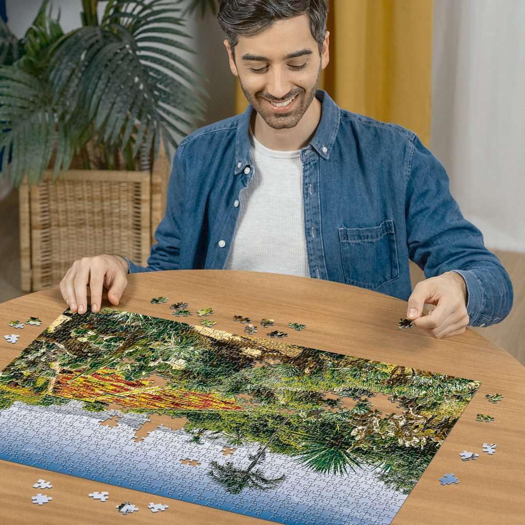 1000 Teile Puzzle „Malerischer Ozeangarten“ – Naturmotiv Mit Leuchtturm & Blumen