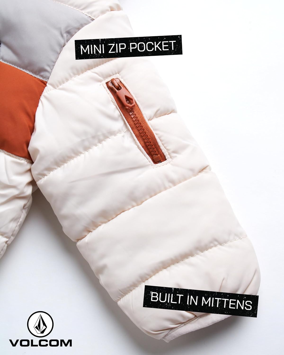 Volcom Boy Baby Snowsuit - Soft Fleece Lined Insulated Pram Infant Snowsuit with Sherpa Lined Hood - Baby Winter Clothes