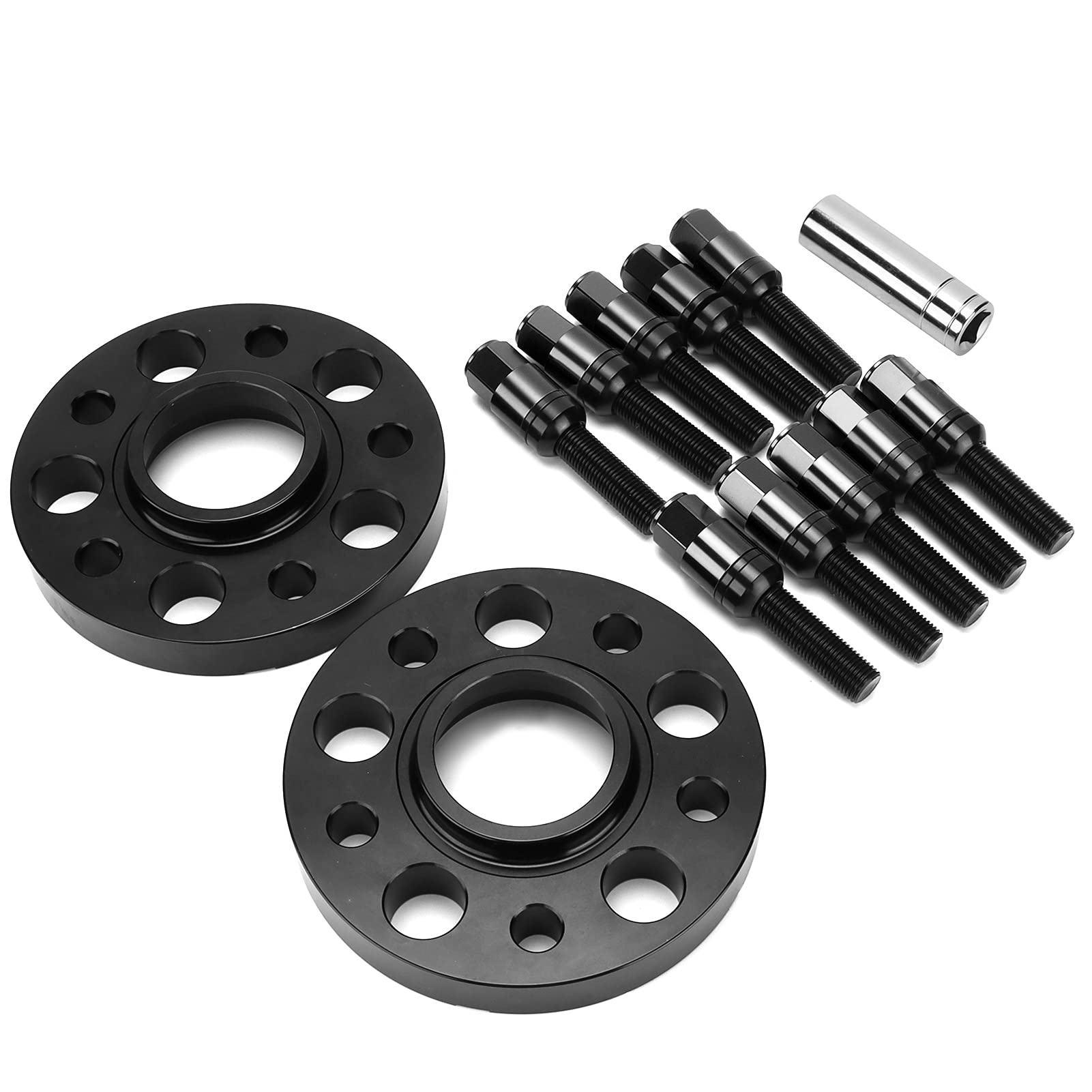 Yctze Zestaw Dystansów kół 20mm do W215 W216 C Klasa CL500 CL600 - Wysokiej Jakości Kute Aluminiowe Adaptery kół 6061-centryczne (BLACK)