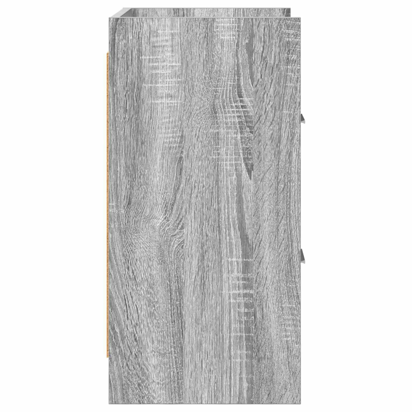 Comodino grigio sonoma, 40 x 30 x 60 cm, in legno con 2 cassetti, per camera da letto, soggiorno, corridoio, cameretta dei bambini, pratico ripiano, stabile, struttura leggera, robusto