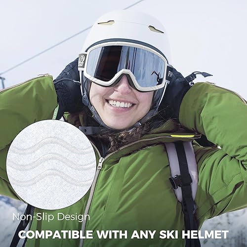 Miniatura 6 de Findway Gafas de esquí OTG, 2023 actualizadas Gafas de nieve para adultos, hombres, mujeres y jóvenes, compatible con todos los cascos, antiniebla,