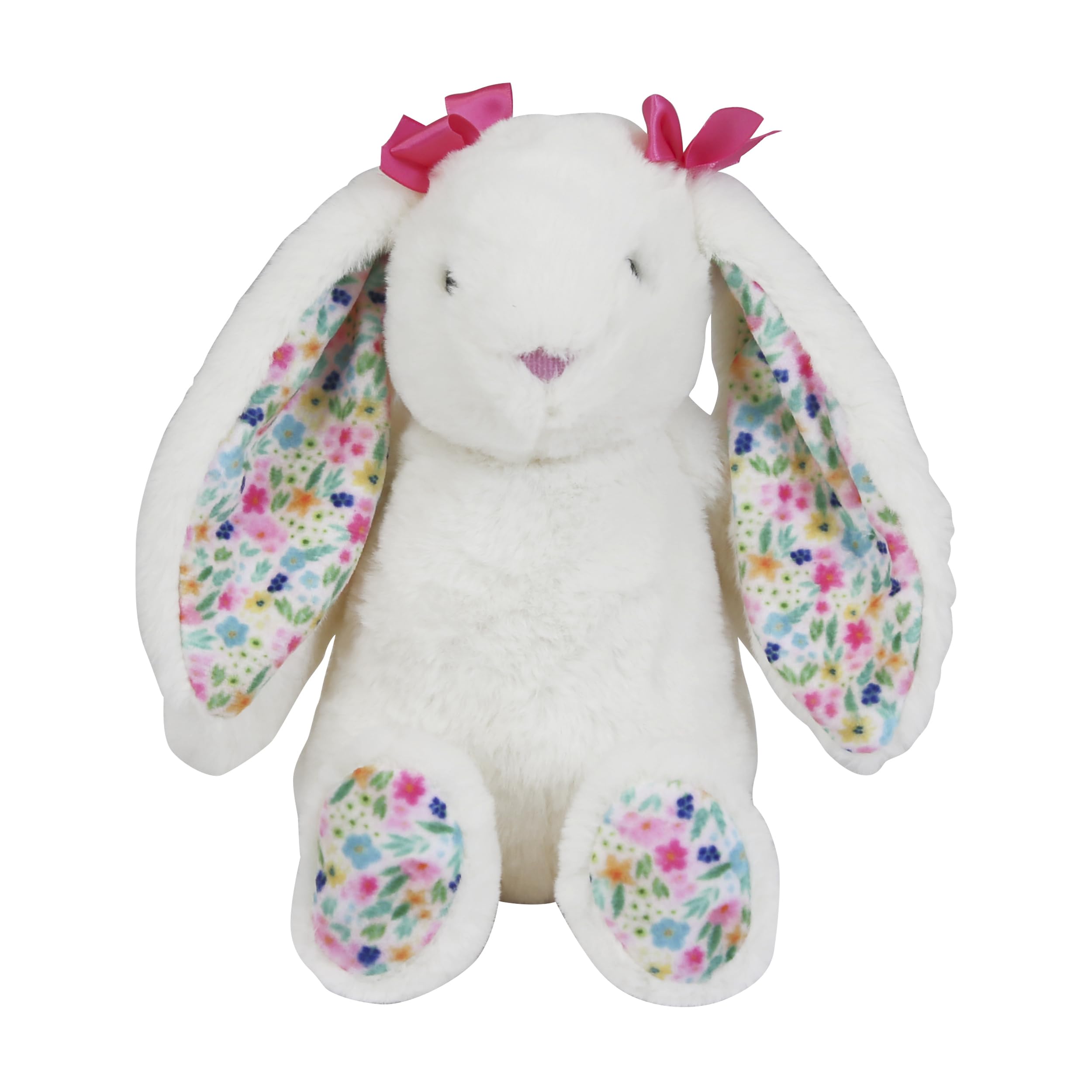 Eurowrap Floral Plush Teddy Bunny Soft Toy with Flower Print Ears and Paws
