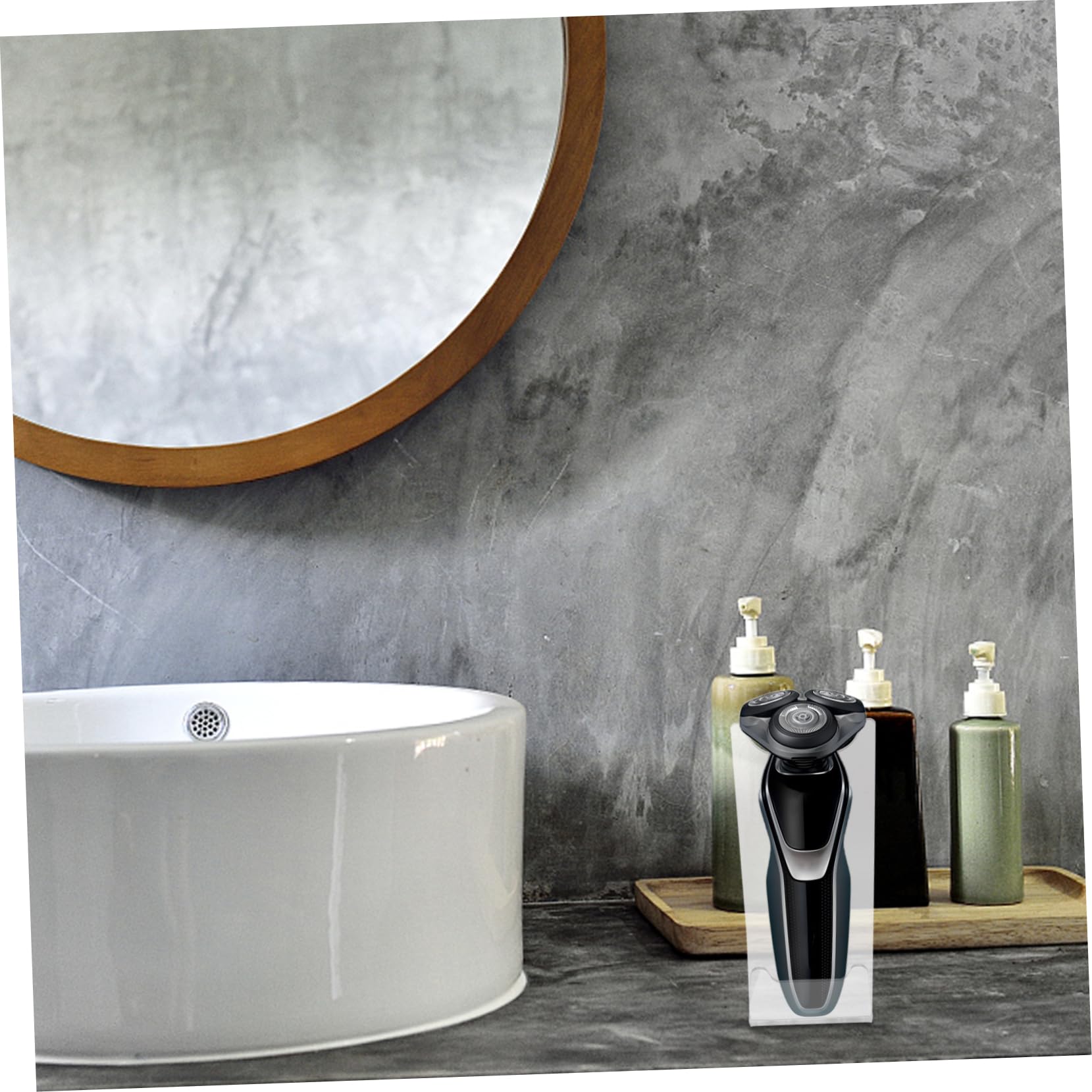 OSOLADY Practical Plastic Storage Holder Beard Knife Display Stand Easel for Supermarkets and Stores