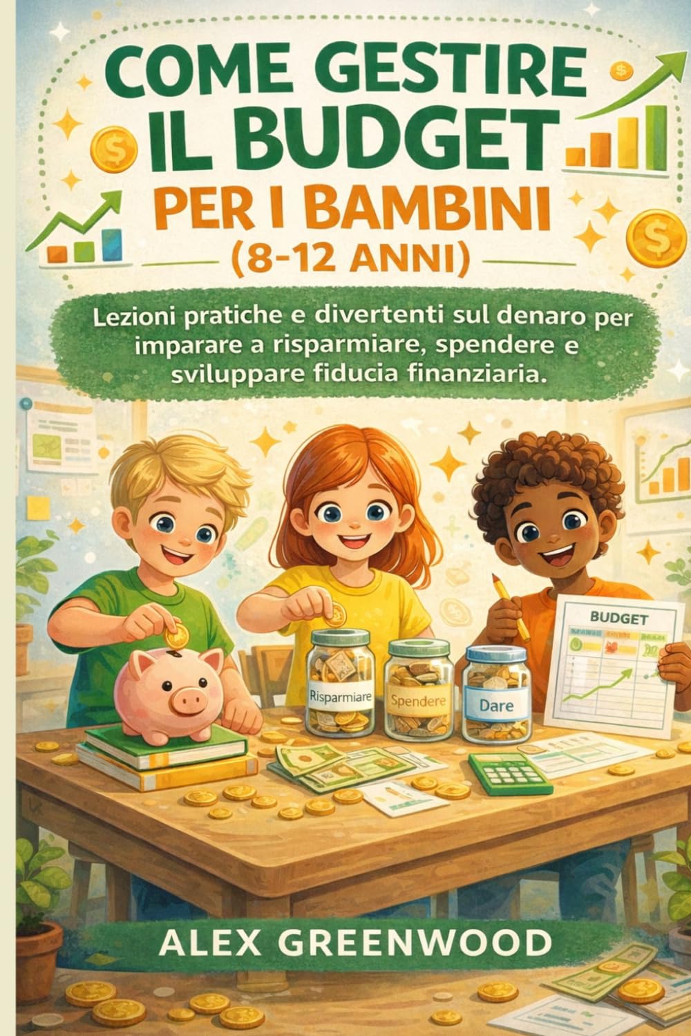 COME GESTIRE IL BUDGET PER I BAMBINI (8-12 ANNI): Lezioni pratiche e divertenti sul denaro per imparare a risparmiare, spendere e sviluppare fiducia finanziaria.