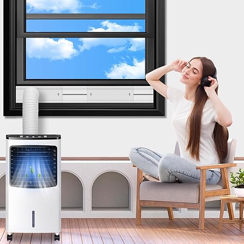 Miniatura 7 de Kit de ventilación portátil de ventana de CA con acoplador universal para manguera de escape de 5.1 pulgadas5.9 pulgadas, kit de sellado de ventana